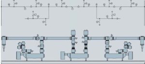 Breaker and a half arrangement gas insulated switchgear layout